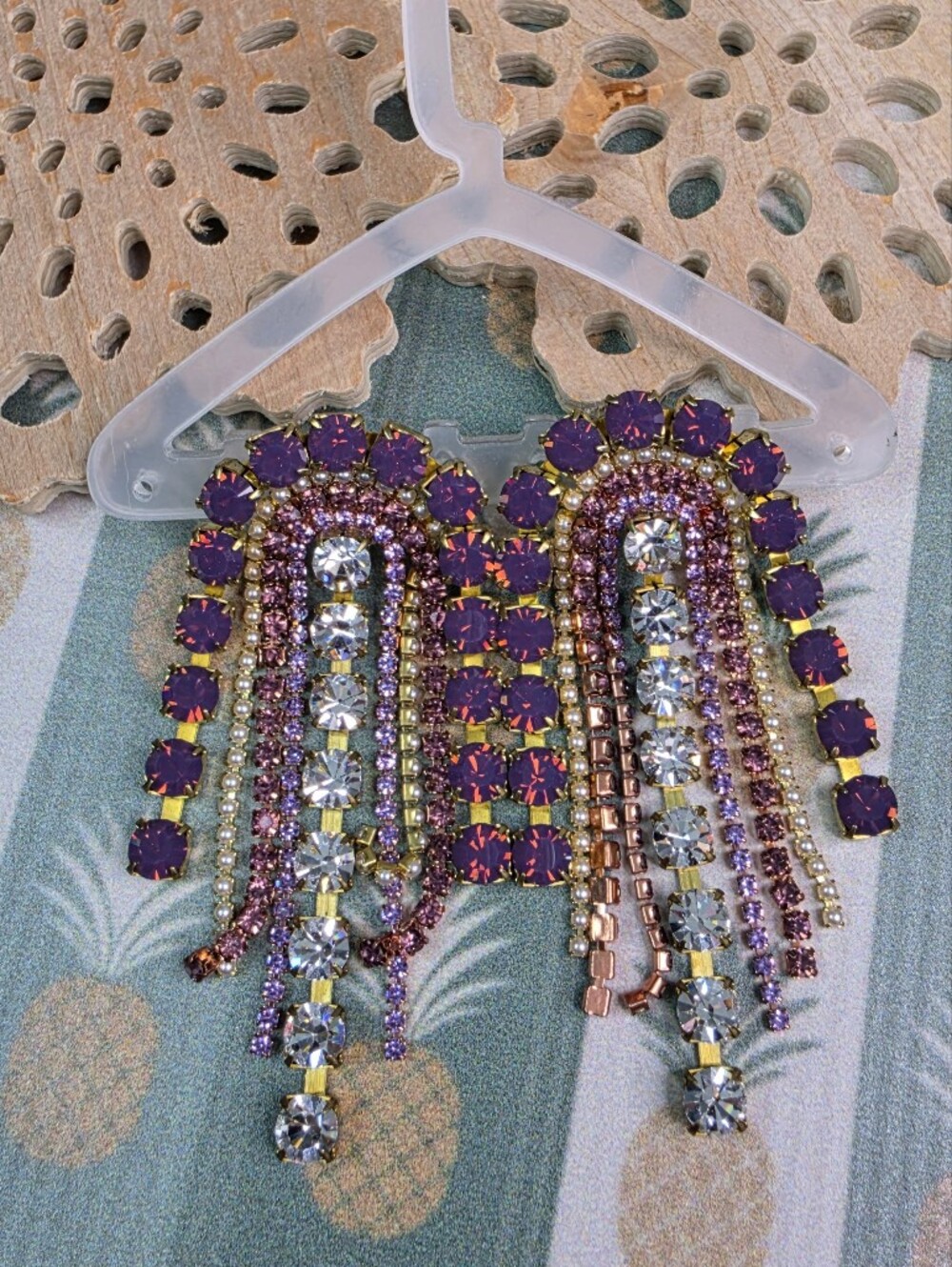Feed Me Gems Purple Crystal Fringe Earrings